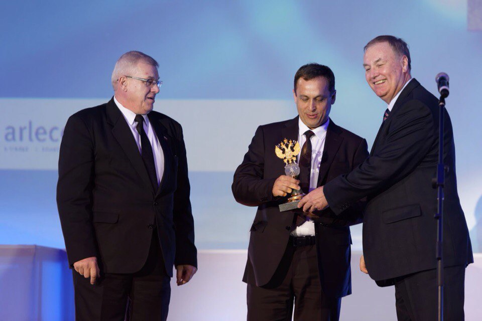 The President of the tennis Federation of Astrakhan region Dmitry Nosenko, the main judge of tournament Oleg Salesevic